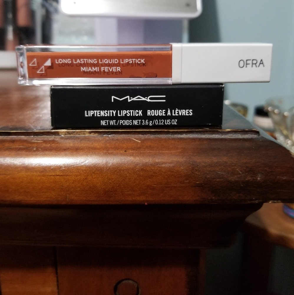 New MAC Liptensity Lipstick + Ofra liquid lipstick